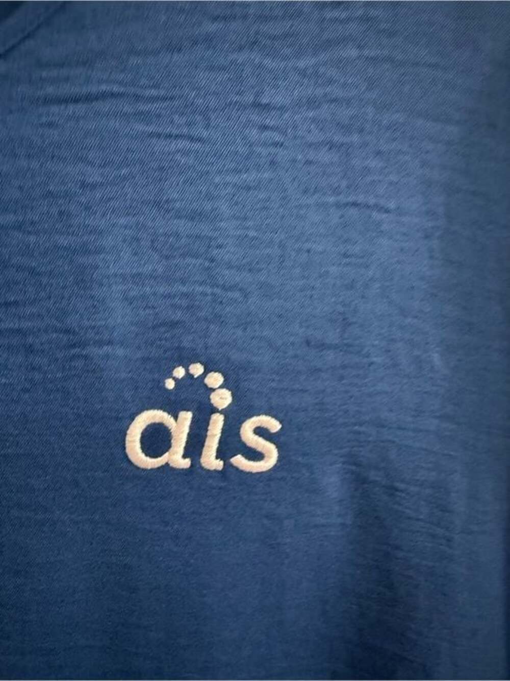 AIS Women's Blue Long-Sleeve Tie-Neck Top Sz L - Picture 6 of 8